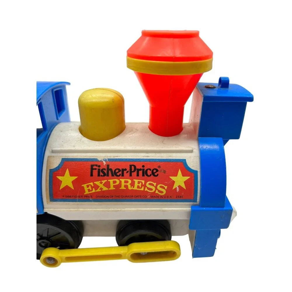 Vtg 1986 Fisher Price Circus Express Train 2581 Whistle Sound Engine‎ Pull Toy